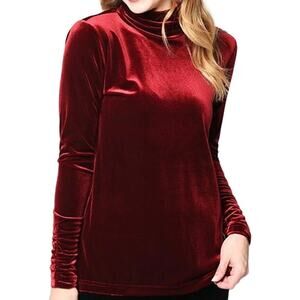 Sno Skins Sweater PlushTech Velvet Turtle Neck Long Sleeve Brown Medium